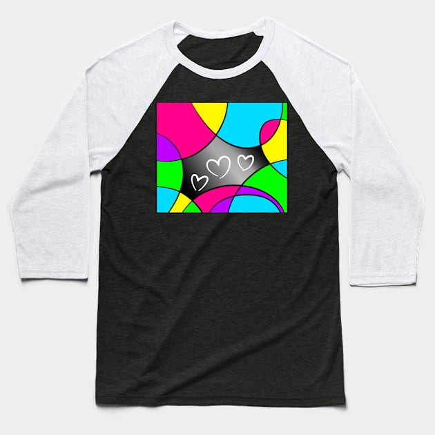 Rainbow heart pattern Baseball T-Shirt by MelanieJeyakkumar